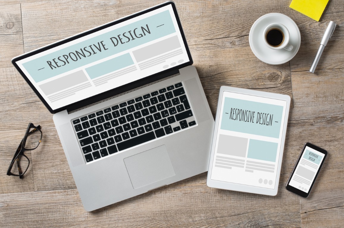 Responsive website design shown on a laptop and tablet side by side