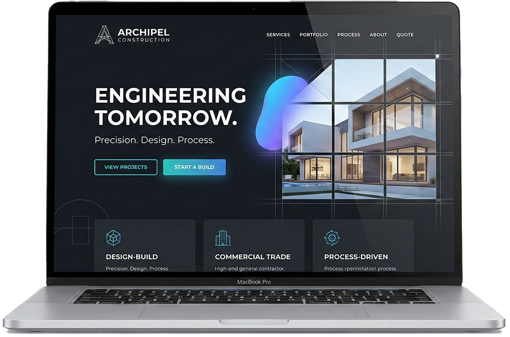 Custom hvac companies website on laptop
