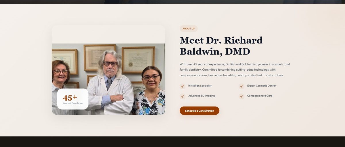 HB Dentist about page designed by Orrku Media