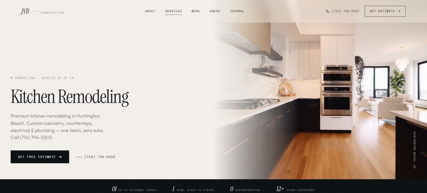 JVB Construction — Contractor / Remodeling website by Orrku Media